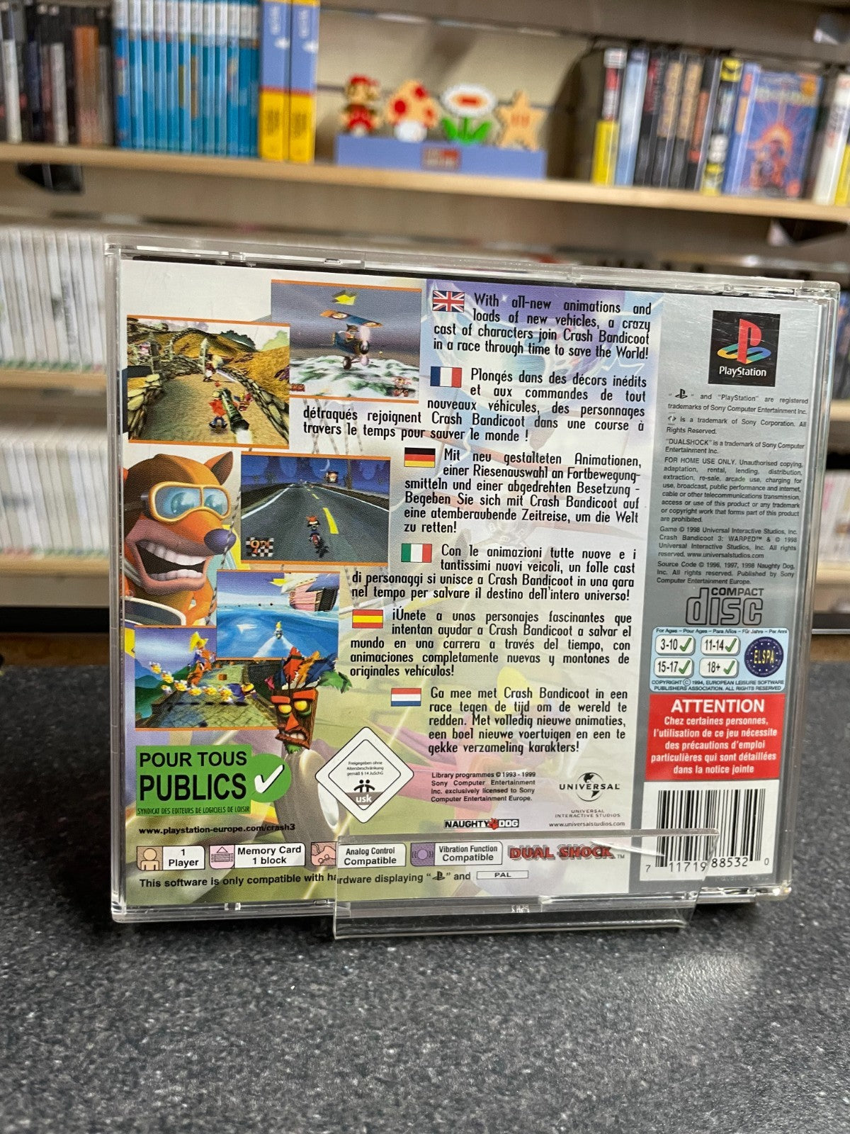 Crash Bandicoot 3 : Warpped - Sony Playstation One PS1 - Boxed with Manual