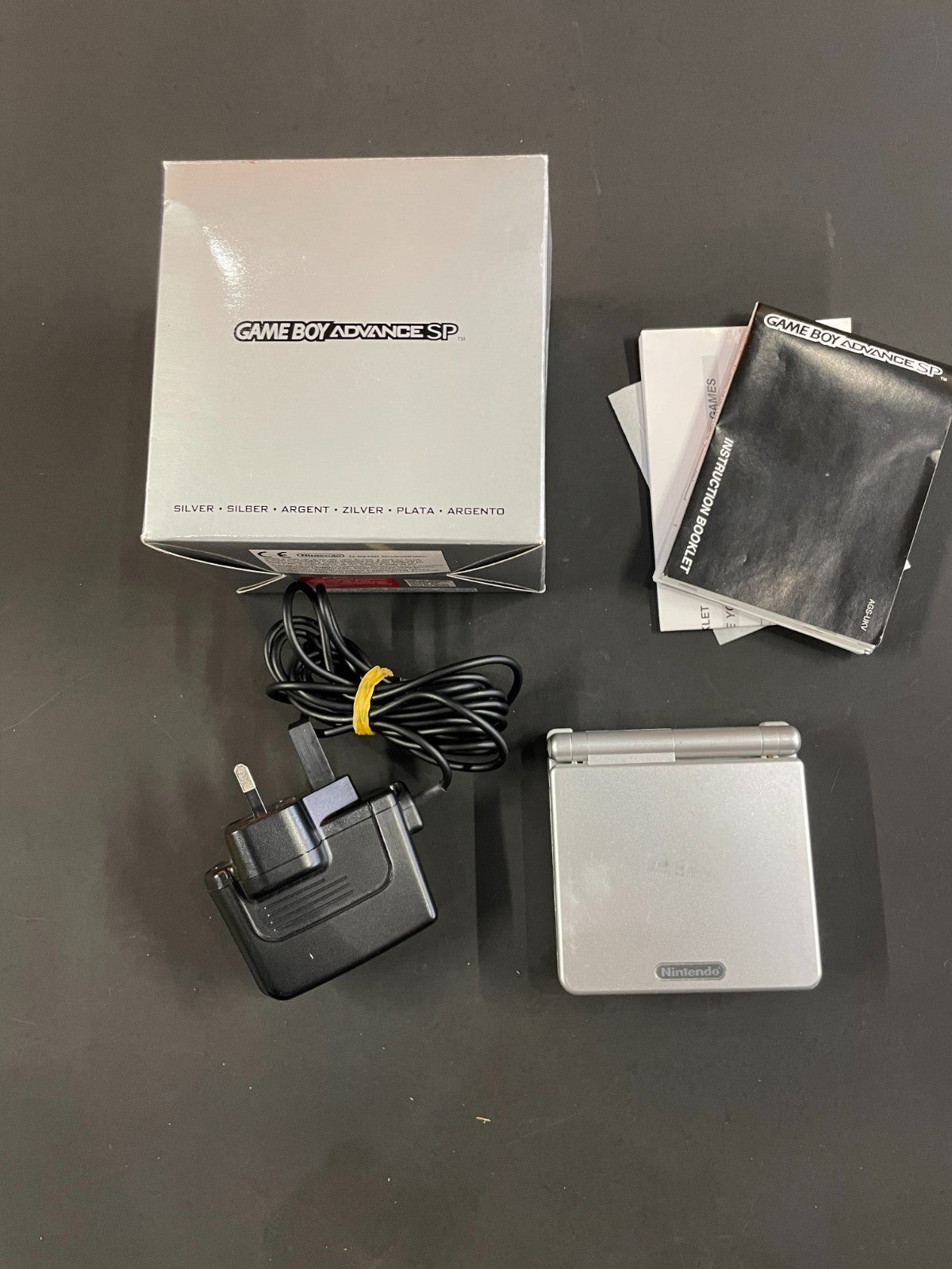 Nintendo GameBoy Advance SP - Silver - Complete & Boxed