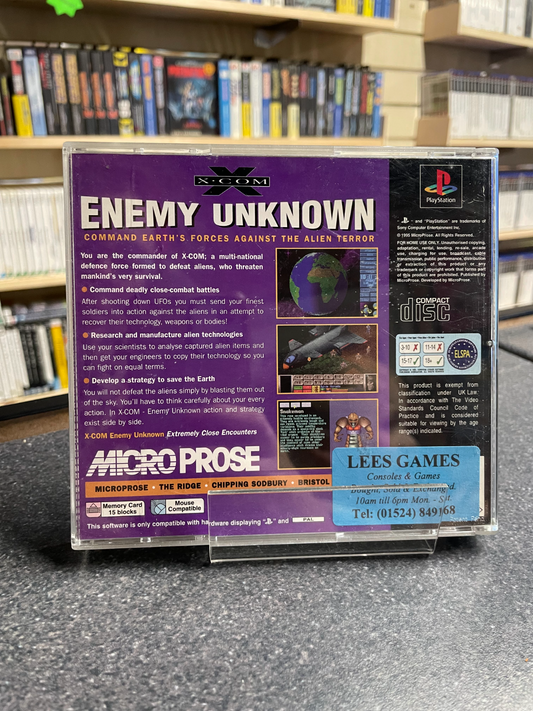 XCOM: Enemy Unknown - Sony Play station 1 PS1 - Complete with Manual