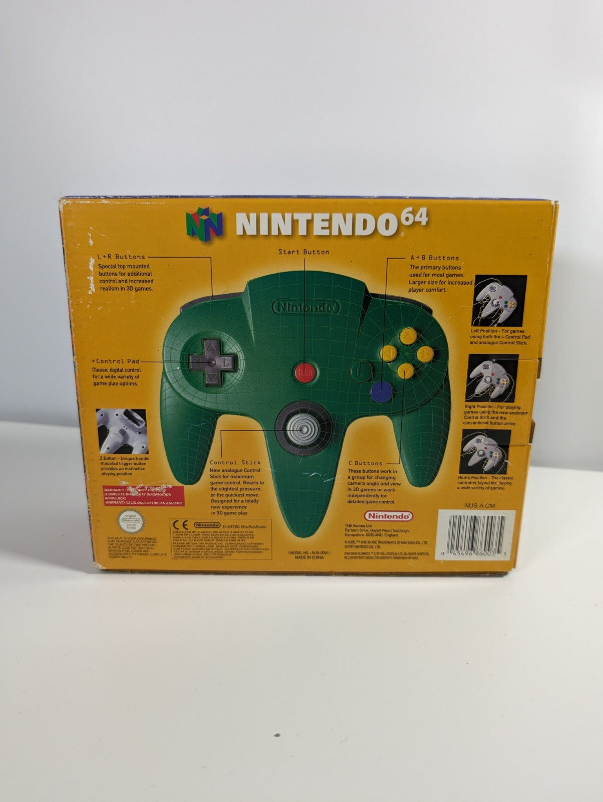 Nintendo 64 N64 Green Controller - Boxed - Tested VGC