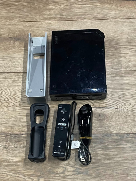Nintendo Wii Console Black - Complete with Cables & Controllers - Unboxed