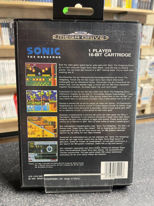 Sonic The Hedgehog - Sega Mega Drive - Boxed with Manual VGC