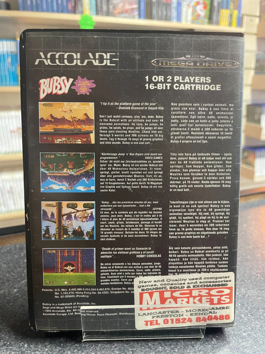 Bubsy - SEGA Mega Drive - Boxed wtih Manual