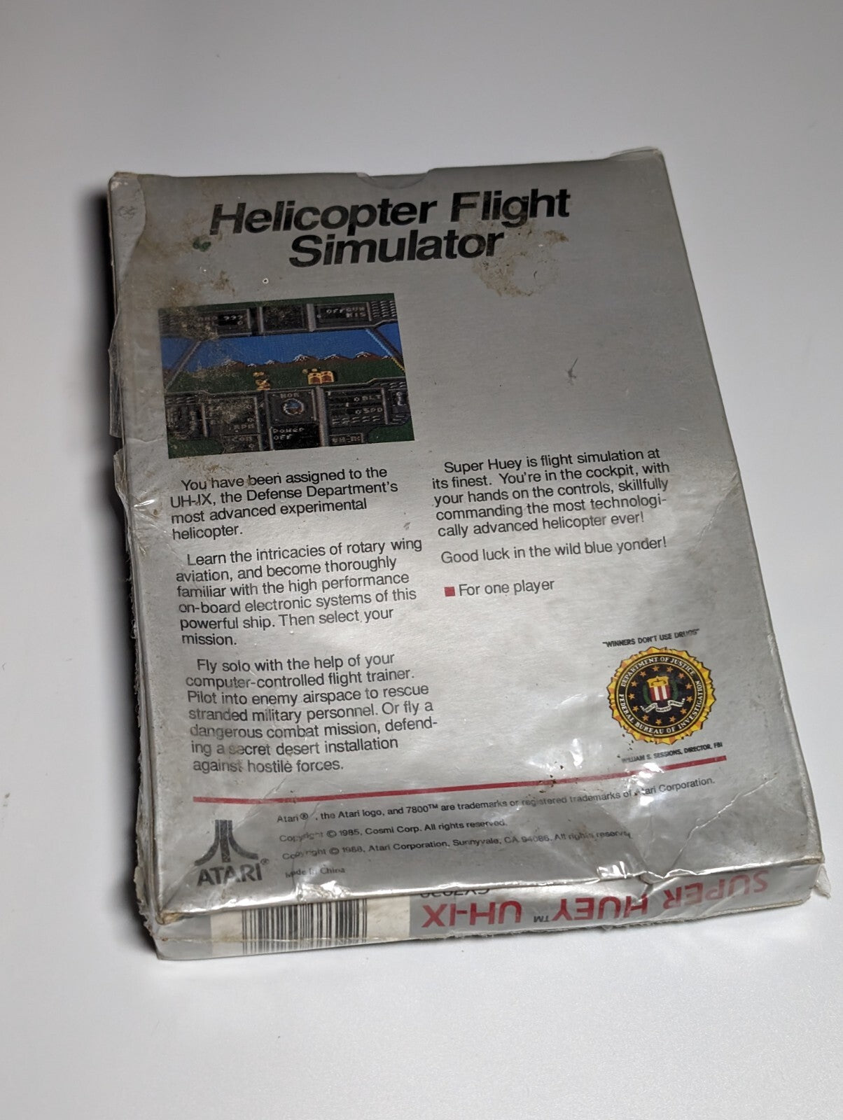 Super Huey UH-IX - Atari 7800 - Boxed Partially Sealed