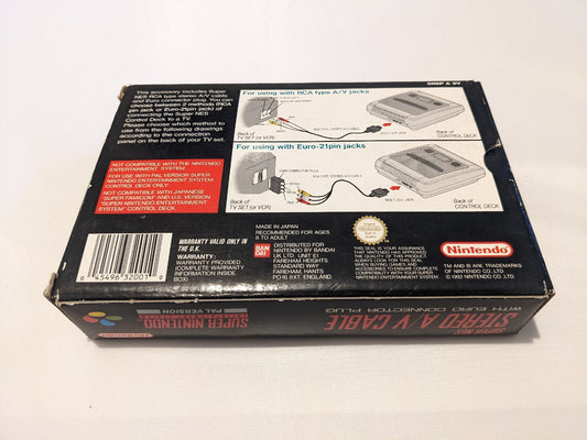 Nintendo SNES AV Cable - Boxed With Adapter