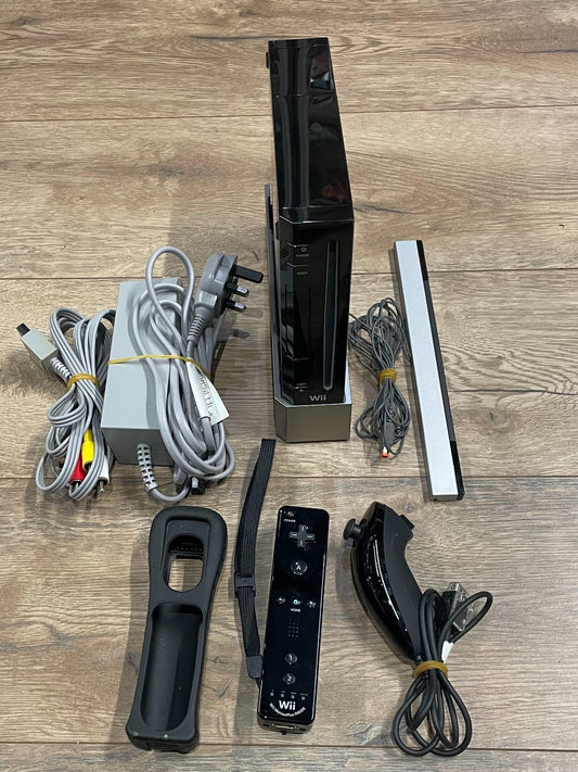 Nintendo Wii Console Black - Complete with Cables & Controllers - Unboxed