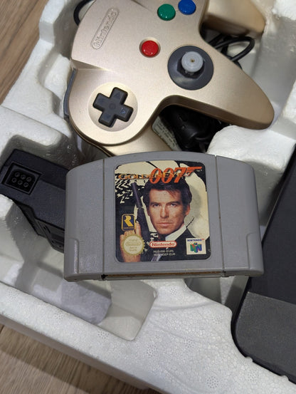 Nintendo N64 Console - Gold Controller - Boxed
