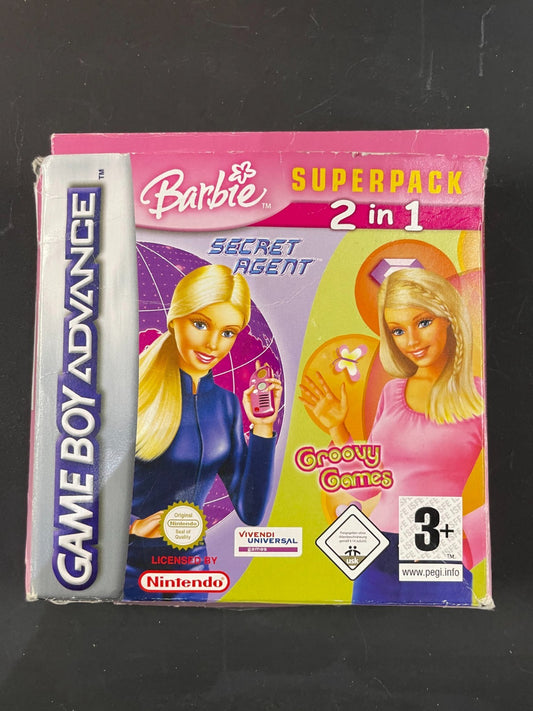 Barbie Secret Agent + Groovy Games Super Pack 2 in 1 - Nintendo GBA - W/Manual
