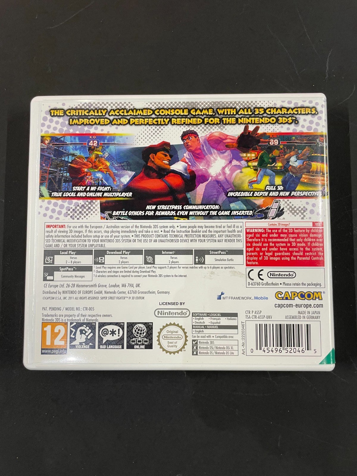 Super Street Fighter IV: 3D Editon - Nintendo 3ds - Boxed with Manual