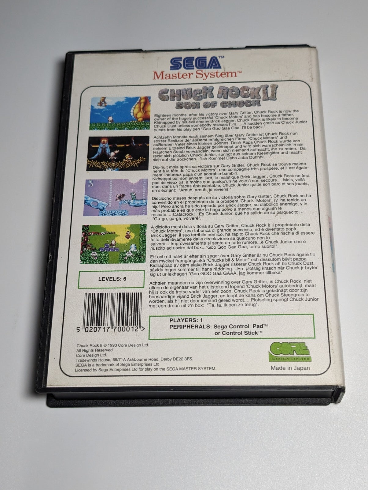 Chuck Rock II 2 - Son of Chuck - Sega Master System - Boxed & Complete