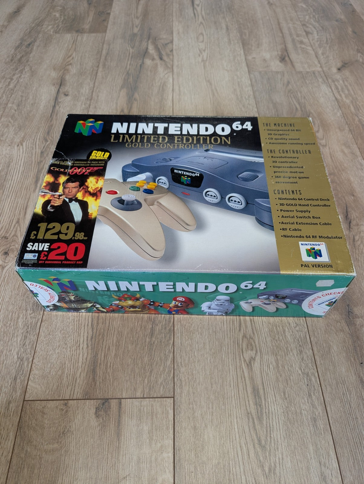 Nintendo N64 Limited Edition Gold Controller Console - Boxed with Goldeneye