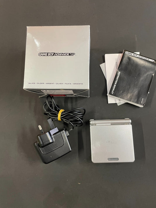 Nintendo GameBoy Advance SP - Silver - Complete & Boxed
