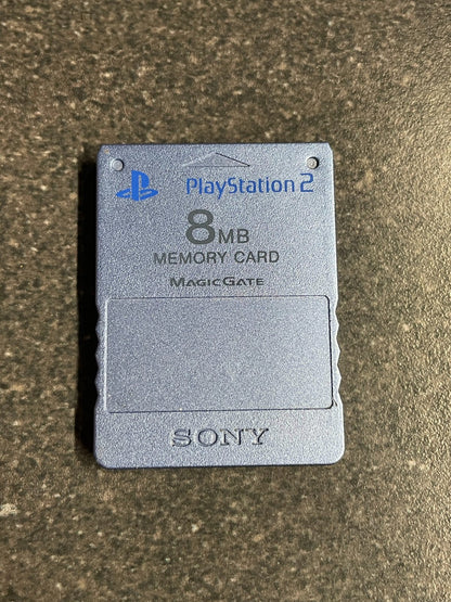 Official Sony PlayStation 2 8MB Memory Card - Metallic Blue - PlayStation 2 PS2