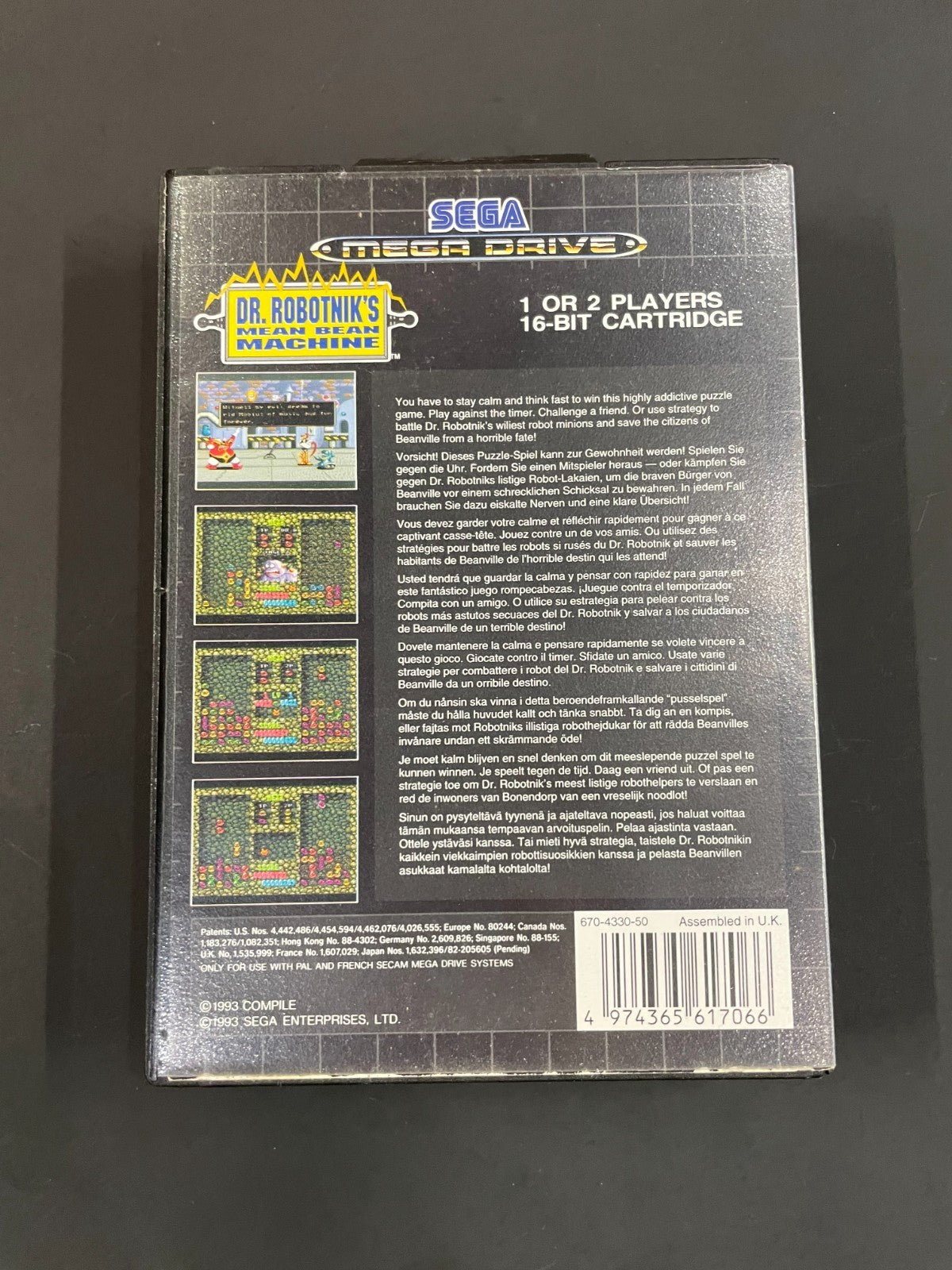 Dr. Robotnik's  Mean Bean Machine - SEGA Mega Drive  - Boxed with Manual