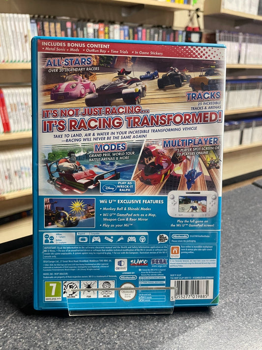 Sonic All Stars Racing Transformed - Nintendo Wii.U - Boxed no Manual