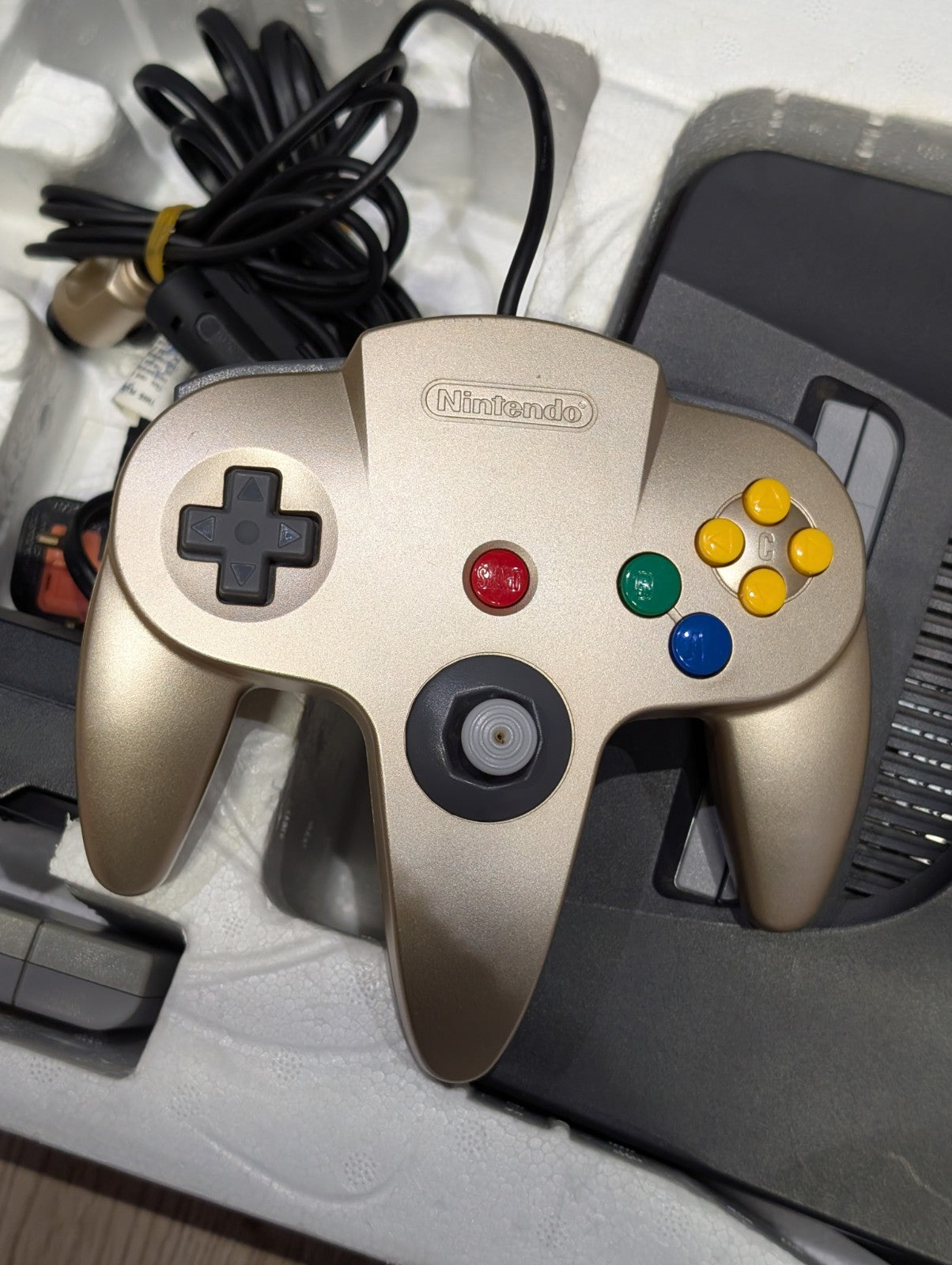 Nintendo N64 Console - Gold Controller - Boxed