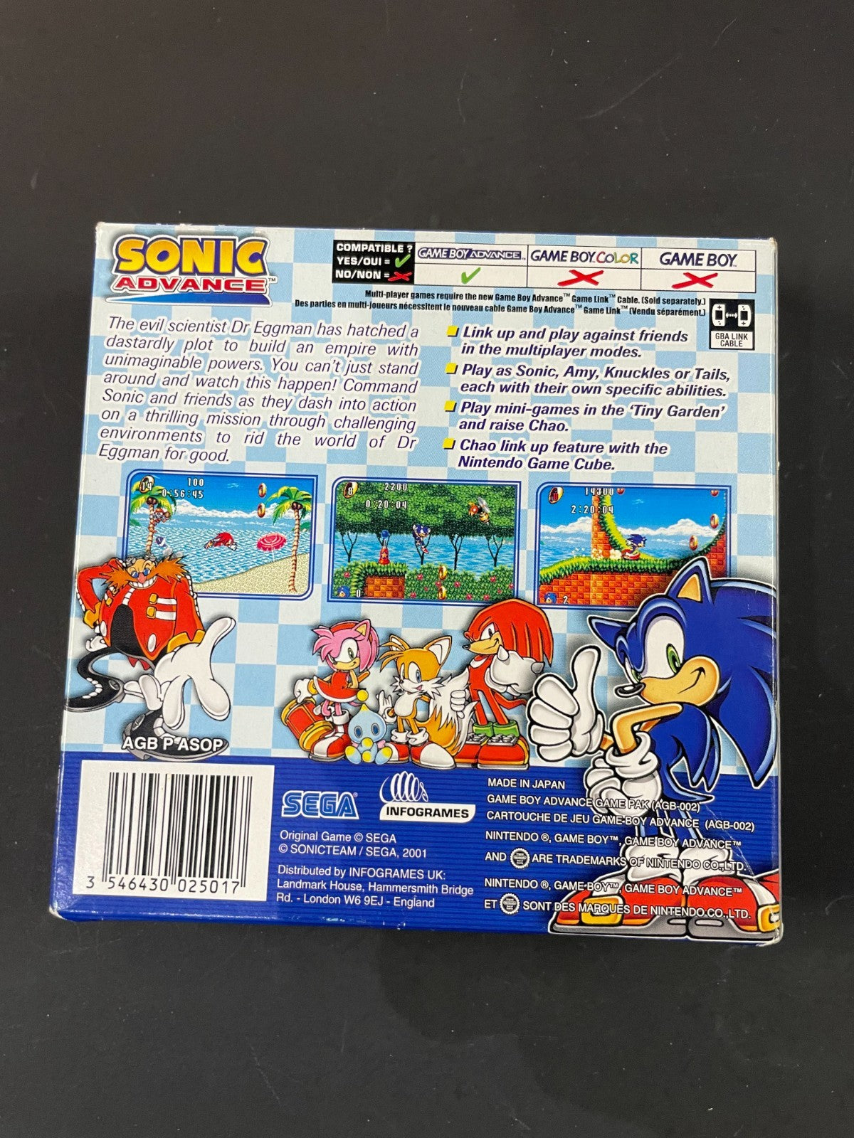 Sonic Advance - Nintendo Game Boy Advance -Complete w/Manual